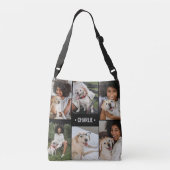 Dog Photo Collage Monogrammed Crossbody Tas (Achterkant)