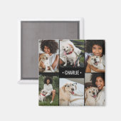 Dog Photo Collage Monogrammed Magneet (Voorkant / Achterkant)