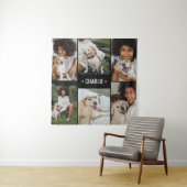 Dog Photo Collage Monogrammed Wandkleed (In situ)
