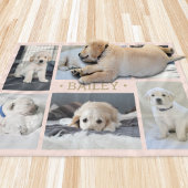 Dog Photo Collage Schattige Eenvoudige Blush Roze Fleece Deken