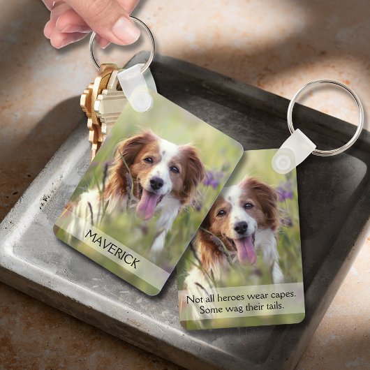 Dog Photo Double Sided Aluminum Sleutelhanger