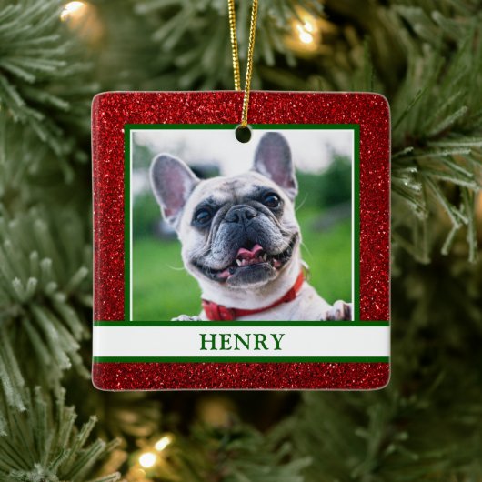 Dog Photo Keramisch Ornament (Boom)