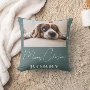 Dog Photo Minimalist Merry Kerstmis Kussen