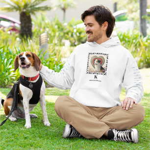 Dog Photo Paws Prints Monogram & Naam Gepersonalis Hoodie
