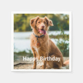 Dog Photo Personalized Birthday Cocktail Servet (Voorkant)