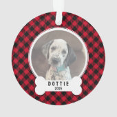 Dog Photo Red and Black Buffalo Plaid Christmas (dos)