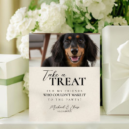 Dog Photo Wedding Treat Favor Reclamebord Met Voetstuk