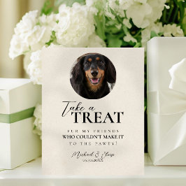 Dog Photo Wedding Treat Favor Reclamebord Met Voetstuk