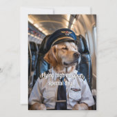 Dog Pilot & Airplane, Cool Funny Aviation Birthday Kaart (Voorkant)