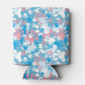 Dog Pink en Blue Camouflage Pattern Blikjeskoeler (Achterkant)