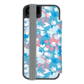 Dog Pink en Blue Camouflage Pattern Incipio iPhone Portemonnee Hoesje (Agenda Achterkant)