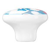 Dog Pink en Blue Camouflage Pattern Keramische Knop (Zijkant)