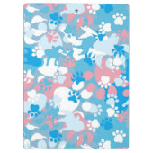 Dog Pink en Blue Camouflage Pattern Klembord (Achterkant)