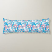 Dog Pink en Blue Camouflage Pattern Lichaamskussen (Voorkant)