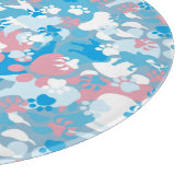 Dog Pink en Blue Camouflage Pattern Snijplank (Hoek)