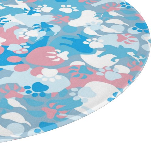 Dog Pink en Blue Camouflage Pattern Snijplank (Hoek)