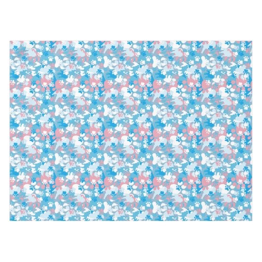 Dog Pink en Blue Camouflage Pattern Tafelkleed (Voorkant (Horizontaal))