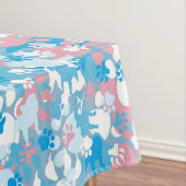 Dog Pink en Blue Camouflage Pattern Tafelkleed (Voorbeeld)