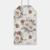 Dog Pink Floral Christmas  Cadeaulabel (Achterkant)