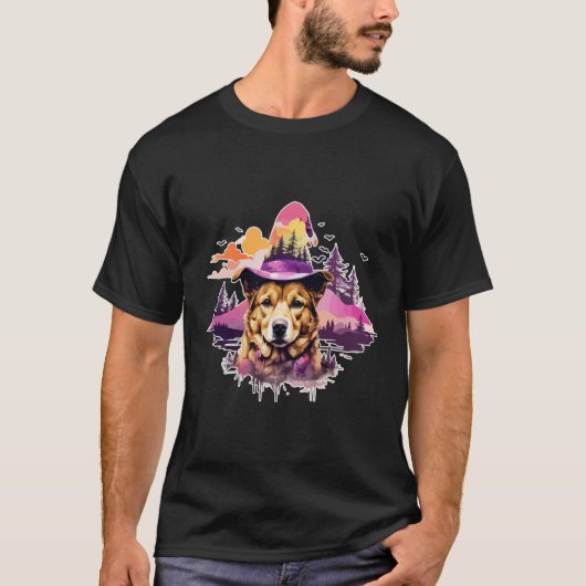 Dog Pink Halloween 2 T-shirt (Voorkant)