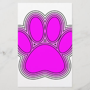 Dog Pink in roze met contouren Briefpapier