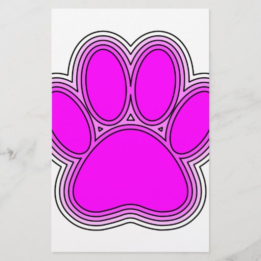 Dog Pink in roze met contouren Briefpapier (Voorkant)