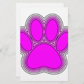 Dog Pink in roze met contouren Briefpapier (Voorkant / Achterkant)