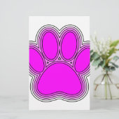 Dog Pink in roze met contouren Briefpapier (Staand voorkant)