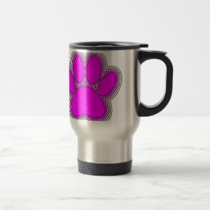 Dog Pink in roze met contouren Reisbeker
