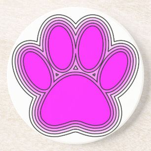 Dog Pink in roze met contouren Zandsteen Onderzetter