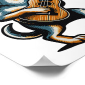 Dog Playing Guitar Singing Chihuahua Funny Dog Mar Poster (Hoek)