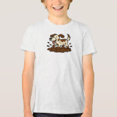 Dog Playing Mud Tri-Blend Shirt (Voorkant)