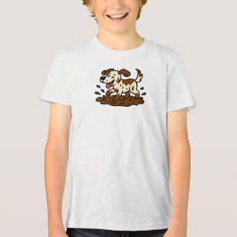 Dog Playing Mud Tri-Blend Shirt