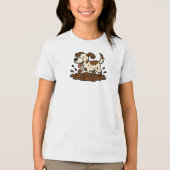 Dog Playing Mud Tri-Blend Shirt (Voorkant)