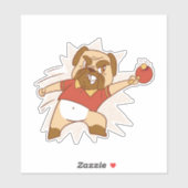 DOG PLAYING PING PONG STICKER (Vel)