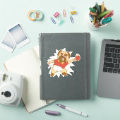 DOG PLAYING PING PONG STICKER (iPad Cover)