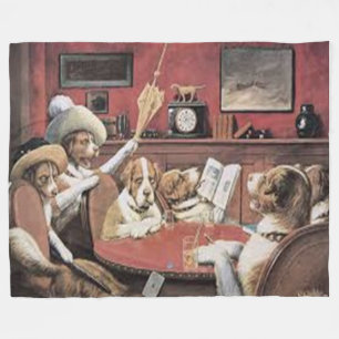 DOG POKER Fleece Blankets Deken