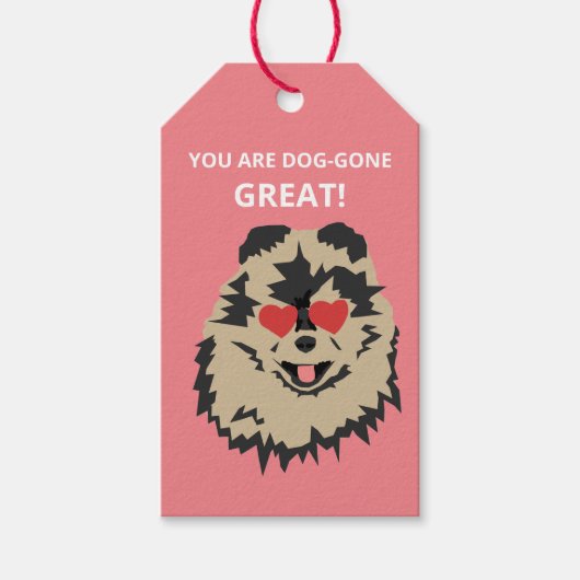 Dog Pomeranian Valentijn Gift Label Cadeaulabel (Voorkant)