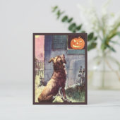 Dog & pompoen - Halloween Briefkaart (Staand voorkant)
