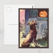 Dog & pompoen - Halloween Briefkaart (Voorkant / Achterkant)