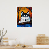 Dog Portrait Art Poster (Keuken)