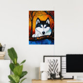 Dog Portrait Art Poster (Thuiskantoor)