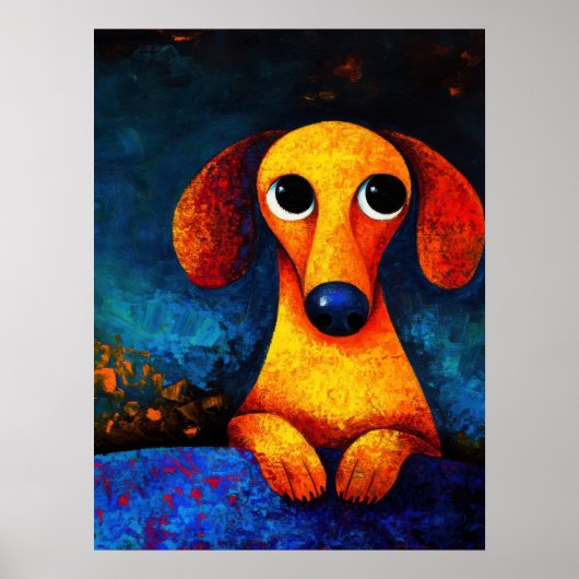 Dog Portrait Art Poster (Voorkant)
