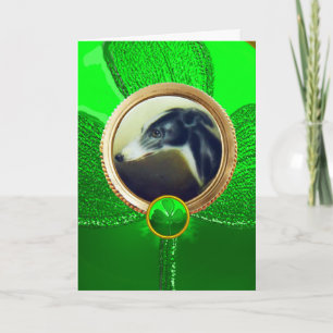 DOG PORTRAITS/Irish Greyhound Gold Photo Template Kaart