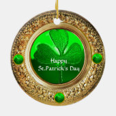 DOG PORTRAITS/Irish Greyhound Gold Photo Template Keramisch Ornament (Achterkant)