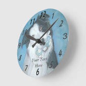 dog portret van de cute border collie dog ronde klok (Hoek)