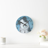 dog portret van de cute border collie dog ronde klok (Huis)