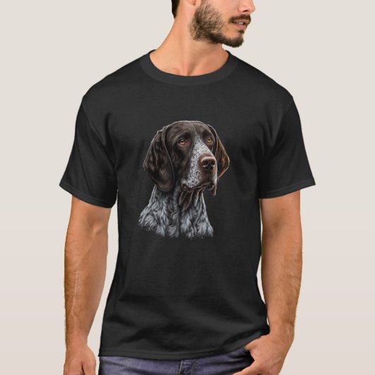 Dog portret van de Duitse Shorthaired Pointer van T-shirt (Voorkant)
