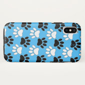Dog-poten op blauwe achtergrond Case-Mate iPhone case (Achterkant (horizontaal))