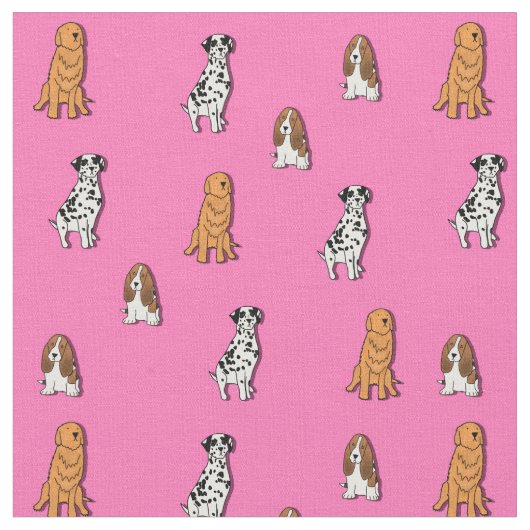 Dog Print Fabric Stof (Close Up)